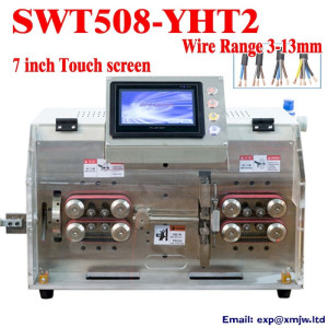 Touch Screen SWT508 YHT2 Wire Peeling Stripping Cutting Machine Automatic Double Round 5 Cores Cable Sheath Stripper for 3-13mm