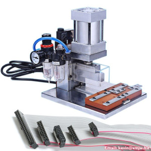 IDC Crimp Machine for Flat Ribbon Cable IDC Connectors Crimping Pliers with Pneumatic Type Cable Clamp IDC Crimp Tool