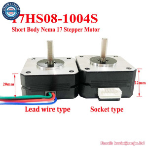 Nema 17 Stepper Motor Short Body 42*20mm 0.13N.m 1.0A Nema17 42 Step Motor 4-Lead 17HS08-1004S for CNC Machine 3D Printer